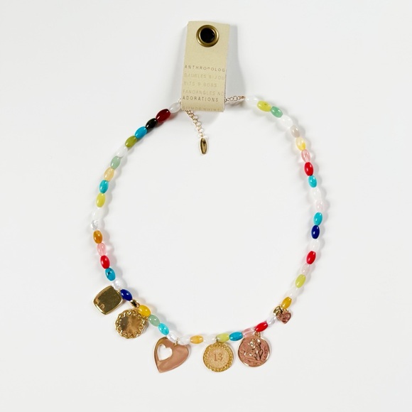 Anthropologie Beaded Multi Charm Necklace | NWT - Picture 3 of 6
